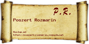 Poszert Rozmarin névjegykártya